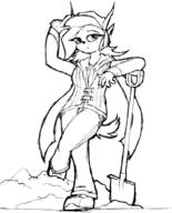 alt_outfit artist:Wyviryn character:Sash_Lilac female monochrome no_background outside safe sketch sweating traditional // 1476x1825 // 1.0MB