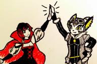 Freedom_Planet_2 artist:The0neLeviafun character:Corazon_Tea character:Ruby crossover female high_five no_background rwby safe traditional // 2048x1369 // 390.4KB