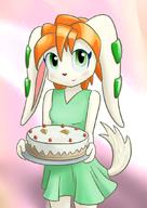 alt_outfit artist:metalli birthday cake character:Milla_Basset dress female safe simple_background // 753x1060 // 100.6KB