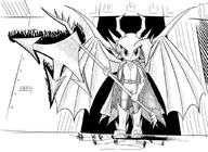 alt_outfit artist:metalli axe background character:Sash_Lilac demon female monochrome safe wings // 1024x747 // 183.5KB