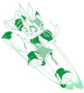 Freedom_Planet_2 action artist:Kompy bandana character:Carol_Tea female kick midriff monochrome no_background safe teeth // 1190x1311 // 413.2KB