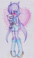 LilacXSpade artist:AnaNini blushing character:Sash_Lilac character:Spade female freedom_planet heart hearts hugging plush safe shipping traditional // 1024x1721 // 408.3KB