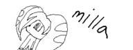 artist:denise character:Milla_Basset female miiverse monochrome no_background safe // 320x120 // 2.4KB