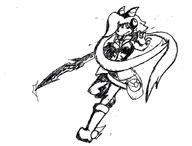 alt_outfit artist:ashema character:Sash_Lilac cosplay crossover female freedom_planet monochrome no_background safe sketch sword traditional // 1024x781 // 259.1KB