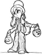 alt_outfit artist:Wyviryn character:Milla_Basset female halloween monochrome no_background open_mouth safe sketch traditional // 2952x3841 // 4.2MB