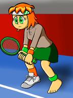 artist:froiland background barefoot character:Millie character:OC female human humanized safe tennis // 960x1280 // 336.2KB