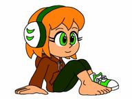 artist:froiland barefoot character:Millie character:OC cute female human humanized no_background safe sitting_down smile // 640x480 // 128.7KB