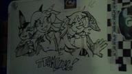 Team_Lilac artist:EvilSonic2 bandana character:Carol_Tea character:Milla_Basset character:Sash_Lilac eyes_closed fang female freedom_planet happy monochrome open_mouth safe text tongue traditional wink // 600x337 // 22.3KB