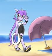 artist:goshaag beach character:Sash_Lilac glasses redesign safe swimsuit // 2174x2362 // 1.3MB