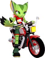 3D Freedom_Planet_2 artist:NoobyNoob bandana character:Carol_Tea fang female motorcycle open_mouth safe transparent_background // 275x355 // 338.1KB