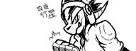 Freedom_Planet_2 artist:ninfia character:Sergeant_Askal fang male miiverse monochrome safe text // 320x120 // 2.4KB