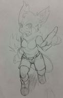 angry artist:tufts bandana character:Carol_Tea female midriff monochrome navel no_background paper pointing safe sketch traditional // 1236x1920 // 319.9KB