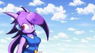 artist:FreakyEd character:Sash_Lilac clouds female freedom_planet safe smile wallpaper // 1280x720 // 557.8KB