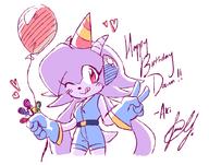 ;p artist:unknown_artist balloon candy character:Sash_Lilac cone dragon female freedom_planet gloves happy_birthday party_hat tagme tongue tongue_out // 1000x788 // 342.3KB
