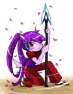 Freedom_Planet_2 Petals alt_outfit artist:kenjikanzaki05 blush character:Sash_Lilac female safe spear // 700x900 // 432.4KB