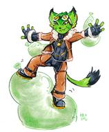 Freedom_Planet_2 artist:not-fun balloon brushpen catsmile character:Corazon_Tea fang female no_background safe traditional // 599x727 // 536.9KB