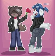 FP_OC artist:cloudi blushing character:Maya character:OC character:Shingo female male rose surprised valentines_day // 2438x2488 // 535.6KB