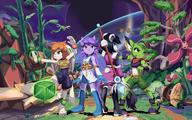 Freedom_Planet_2 Team_Lilac artist:goshaag barefoot character:Carol_Tea character:Milla_Basset character:Neera_Li character:Sash_Lilac cube dragon_valley female fight fists frown open_mouth ready_pose safe // 3840x2400 // 1.7MB