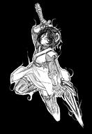 Freedom_Planet_2 artist:zako character:Neera_Li female monochrome safe solemn staff // 800x1166 // 181.9KB