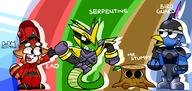 artist:dadigitalmastah character:bird_guard character:mayor_zao character:serpentine character:stumpy freedom_planet male open_mouth safe teeth tongue // 7275x3450 // 3.5MB