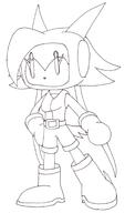 Bomberman artist:WaterDragon104 character:Sash_Lilac crossover cute female freedom_planet lineart monochrome safe traditional // 1024x1746 // 146.2KB