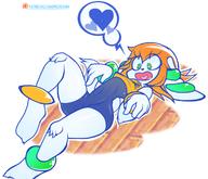 Freedom_Planet_2 Tight_clothing artist:pedrovin barefoot character:Milla_Basset female hearts lying open_mouth safe speech_bubble tongue // 1147x988 // 464.3KB
