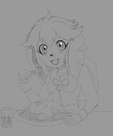 Freedom_Planet_2 Portrait artist:badfidhell character:Milla_Basset cup fangs female food monochrome no_background open_mouth safe sketch tongue // 1001x1200 // 77.7KB