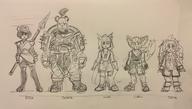 Freedom_Planet_2 Team_Lilac artist:zako bandana barefoot character:Carol_Tea character:General_Gong character:Milla_Basset character:Neera_Li character:Sash_Lilac dissapointment female male monochrome no_background safe sketch smile solemn text traditional // 3810x2170 // 1.4MB