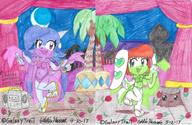 alt_outfit arabian artist:Edxtreme bellydancer bikini character:Milla_Basset character:Sash_Lilac character:stumpy costume female freedom_planet happy harem jewery midriff moon navel open_mouth safe stageshow stump stumpy swimsuit traditional trees veil // 3368x2200 // 2.8MB