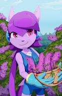 artist:goshaag character:Sash_Lilac female flowers freedom_planet safe smile // 1280x1979 // 1.1MB