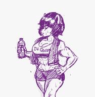 alt_outfit artist:zako bottle character:Neera_Li female midriff monochrome navel open_mouth safe sketch sweating text // 1250x1280 // 385.7KB