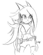 alt_outfit artist:FreakyEd bandana character:Sash_Lilac freedom_planet midriff monochrome navel safe sketch // 732x934 // 80.4KB