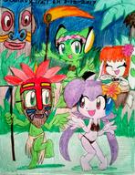 bikini character:Carol_Tea character:Milla_Basset character:Sash_Lilac character:Torque drums firedancer hula island jungle mask navel spear swimsuit tiki tribal witchdoctor // 1440x1865 // 2.3MB