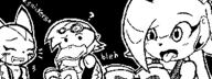 artist:Zero character:Carol_Tea character:Sash_Lilac character:Torque_the_Shellduck eyes_closed female freedom_planet male miiverse monochrome safe text tongue_out // 320x120 // 4.7KB