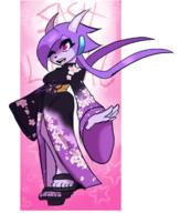alt_outfit artist:NeroFlare character:Sash_Lilac dress female freedom_planet open_mouth safe teeth text tongue transparent_background wink // 1024x1206 // 594.3KB