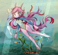 artist:Nikoyosan barefoot bubbles character:Sash_Lilac female fish horns safe swimming underwater // 917x870 // 202.8KB