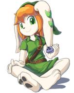 artist:goshaag barefoot character:Milla_Basset crossover female instrument link paw pawpads safe zelda // 796x1003 // 346.1KB