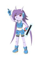 Yu-Gi-Oh! Yu-Gi-Oh!_ARC-V alt_outfit alternate_universe artist:DZ-Aladan cards character:Sash_Lilac crossover duel_disk female no_background safe transparent_background // 4000x6000 // 2.2MB