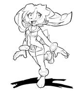 artist:tufts barefoot character:Milla_Basset female freedom_planet lineart monochrome no_background safe smile // 1280x1527 // 234.0KB