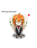 artist:kenjikanzaki05 blushing character:Milla_Basset cute female no_background safe smile text // 700x900 // 170.8KB