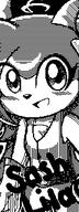 artist:sheena character:Sash_Lilac freedom_planet miiverse monochrome safe simple_background smile text // 120x320 // 5.2KB