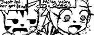 artist:cadenza character:Carol_Tea character:Sash_Lilac freedom_planet implied_milla miiverse monochrome no_background open_mouth safe sketch speech_bubble text // 320x120 // 4.9KB