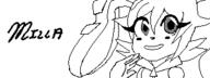 artist:§άвгΐηα character:Milla_Basset female freedom_planet miiverse monochrome no_background safe smile text // 320x120 // 3.4KB