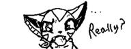 artist:clex bandana character:Carol_Tea female miiverse monochrome no_background safe text tongue_out // 320x120 // 2.9KB