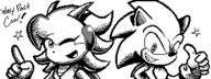 artist:EDhog character:Sash_Lilac character:Sonic crossover female male miiverse monochrome no_background safe smile sonic_the_hedgehog text // 320x120 // 5.2KB