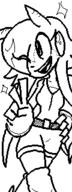 artist:Diane character:Sash_Lilac female freedom_planet miiverse monochrome no_background safe smile wink // 120x320 // 4.4KB