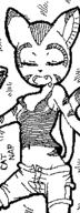 artist:ZER0M00N character:Carol_Tea eyes_closed female freedom_planet midriff miiverse monochrome navel safe simple_background sleeping text // 120x320 // 5.8KB